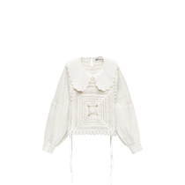 ZARA2024 new autumn products womens contrast color long-sleeved knitted shirt 7521064 250