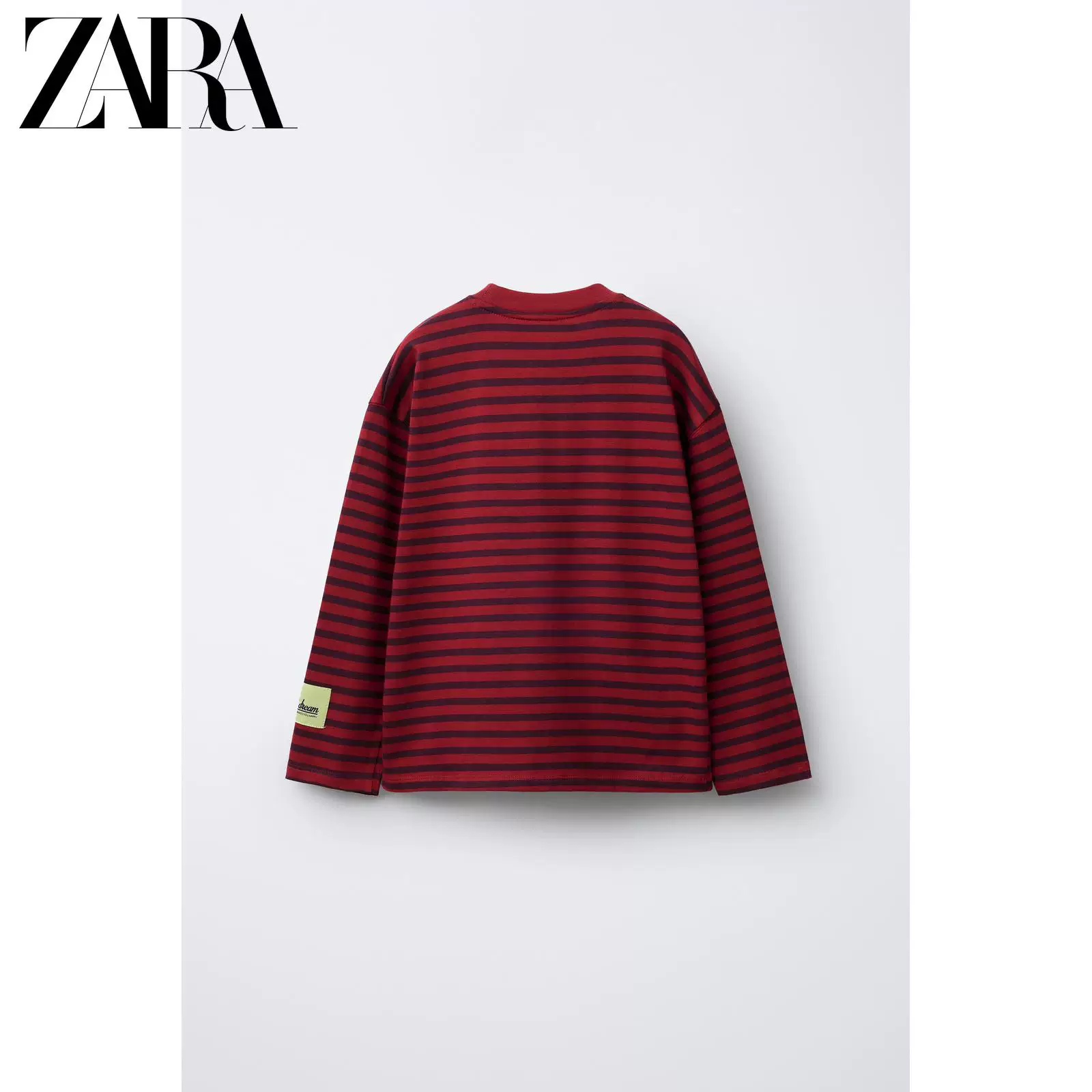 ZARA Летняя красная одежда летняя, с длинным рукавом и круглым вырезом