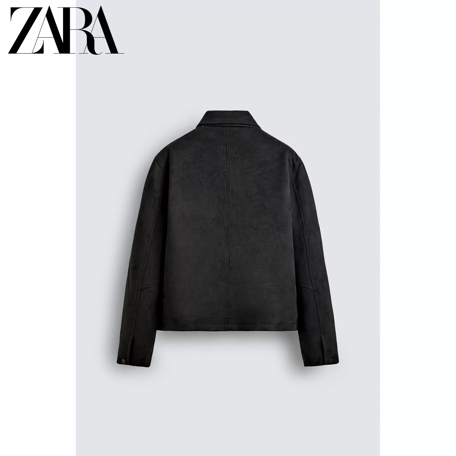 ZARA 2025 зимние новые продукты мужская короткая замшевая текстурированная рабочая куртка 8281350 800