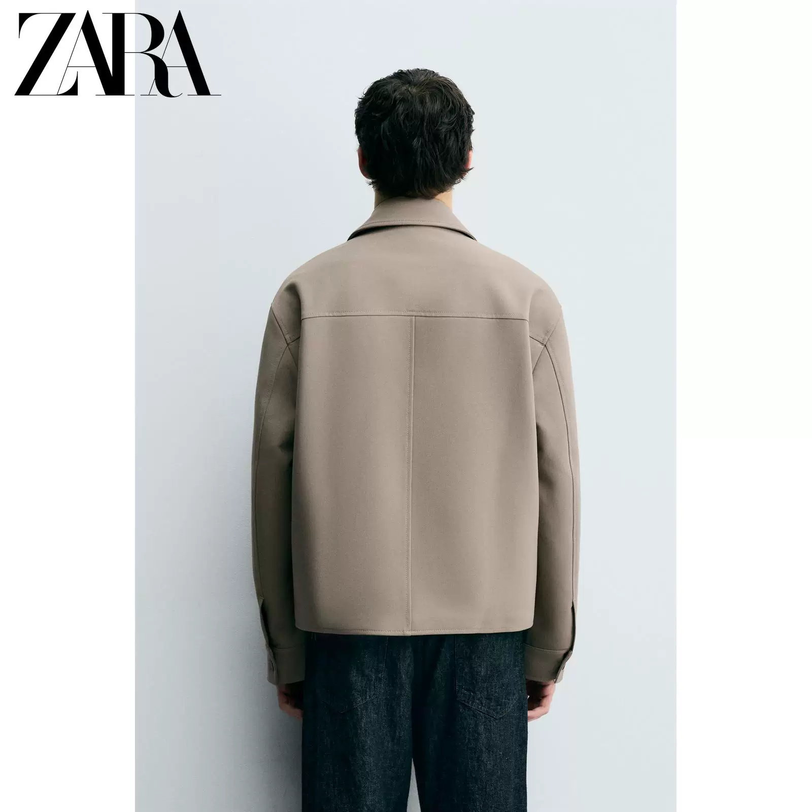 ZARA 2025 осенние новинки мужская куртка-пиджак прямого силуэта с длинными рукавами 6861390 708