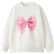 ZARA 2024 Autumn New Products Childrens Clothing Girls Cotton Long-Sleeved Bow Printed Sweater 1212700 251