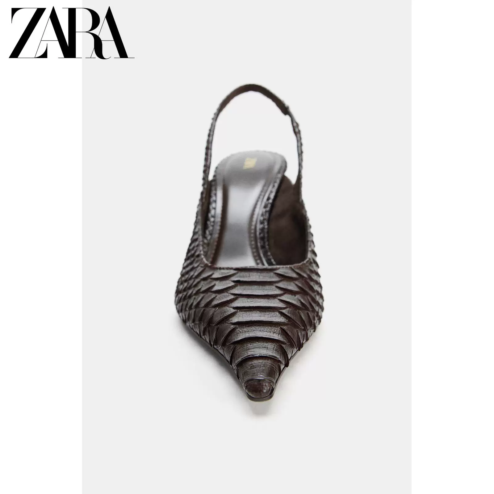 ZARA 2026 Spring and Summer New Products Women's Shoes Metallic Effect High Heels Convex Slingback Shoes 2251710 700