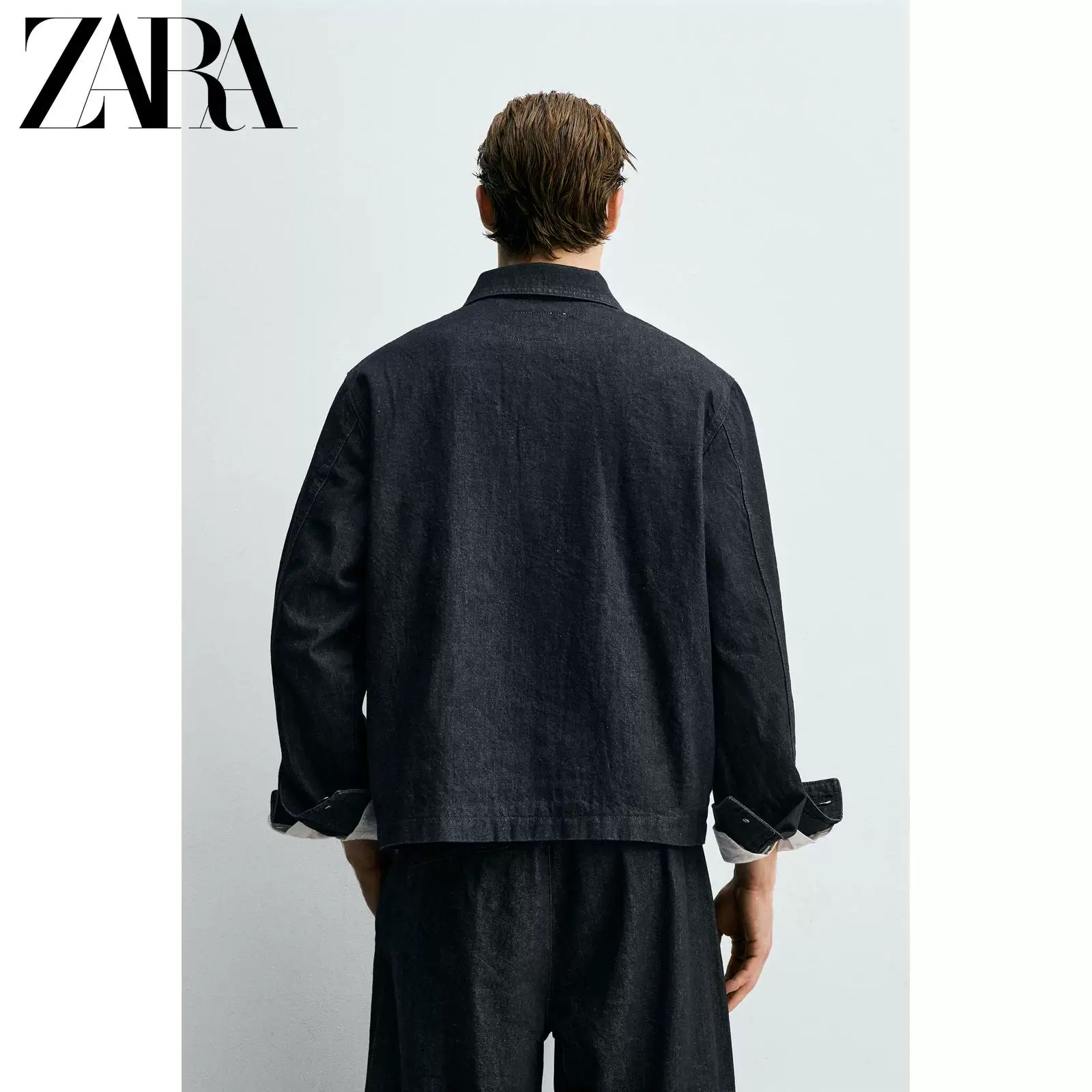 ZARA 2026 весна-лето новые товары Мужская свободная джинсовая куртка с металлическим узлом на кнопке 4470404 405