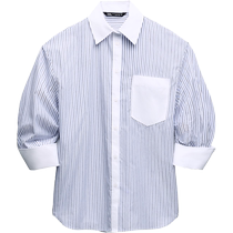 ZARA new TRF womens dress striped fu silk loose shirt 3152001073