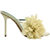 ZARA new autumn products womens shoes green fashionable large flower decorated pointed toe high-heeled sandals 3316410 500