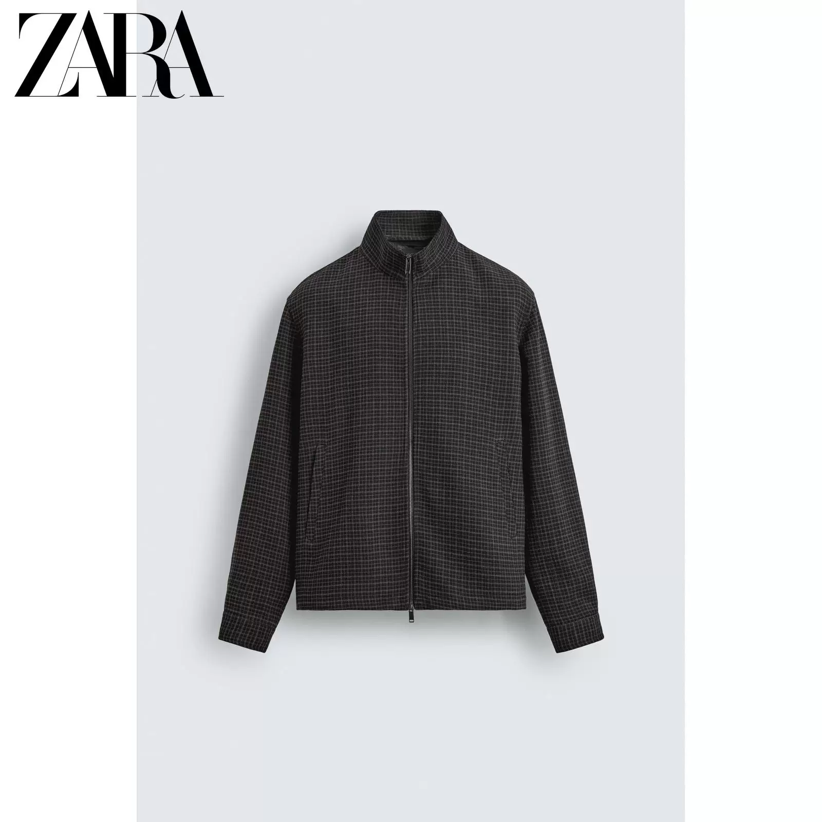 ZARA сезон скидок мужская свободная куртка текстура в клетку с молнией 6754897 099