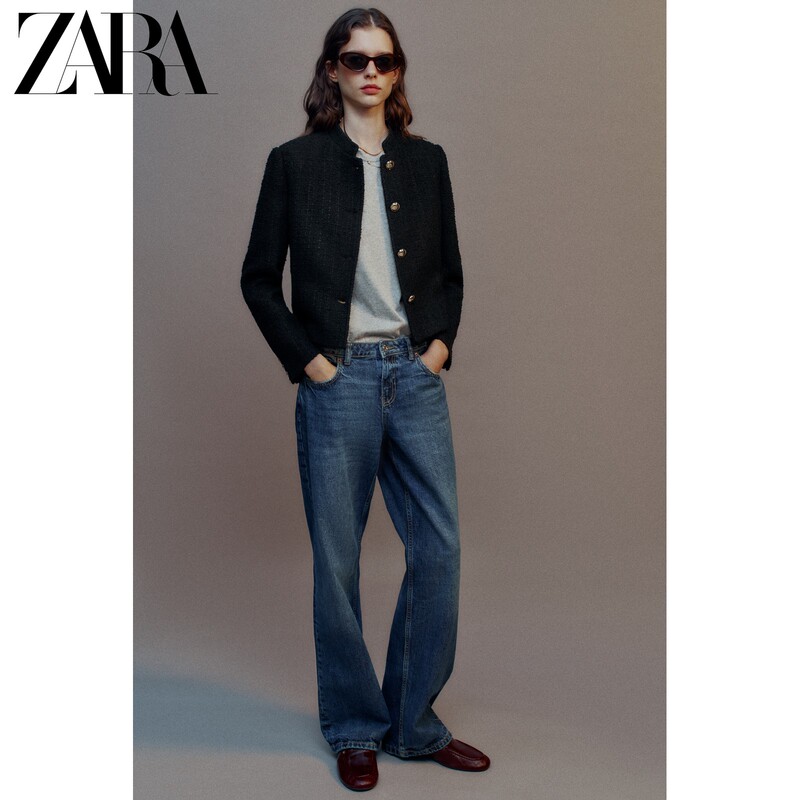 Zara26 New Autumn Products Women's Long-Sleeved High-Neck Shoulder-Padded Side-Tie Blazer 7774592 800
