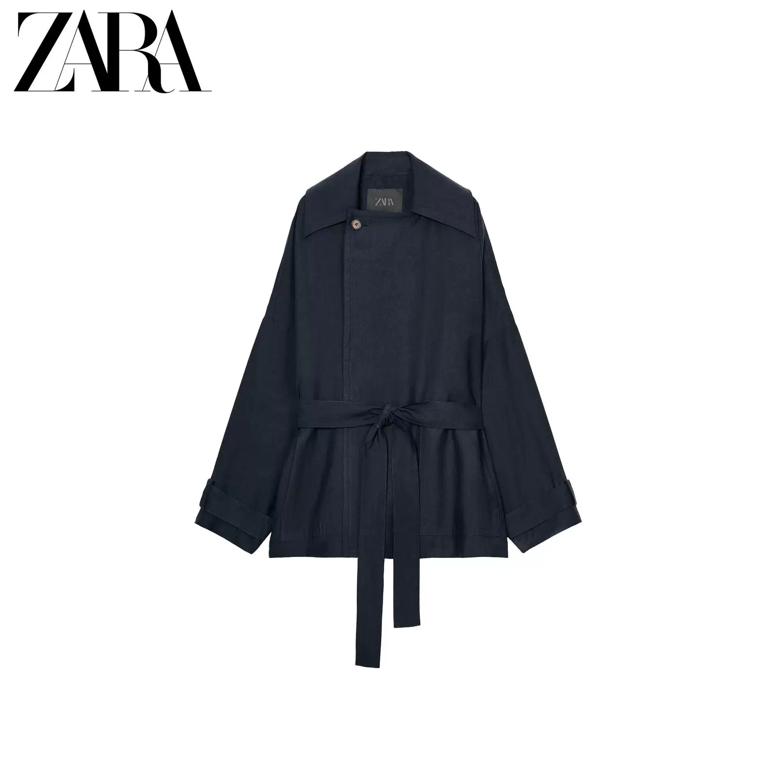 ЖЕНСКАЯ куртка-ветровка длинный рукав с лацканом и Draped(ZARA) 6136045 401