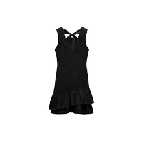 ZARA24 new autumn products womens frilly comfortable black v-neck short dress 0881366 800