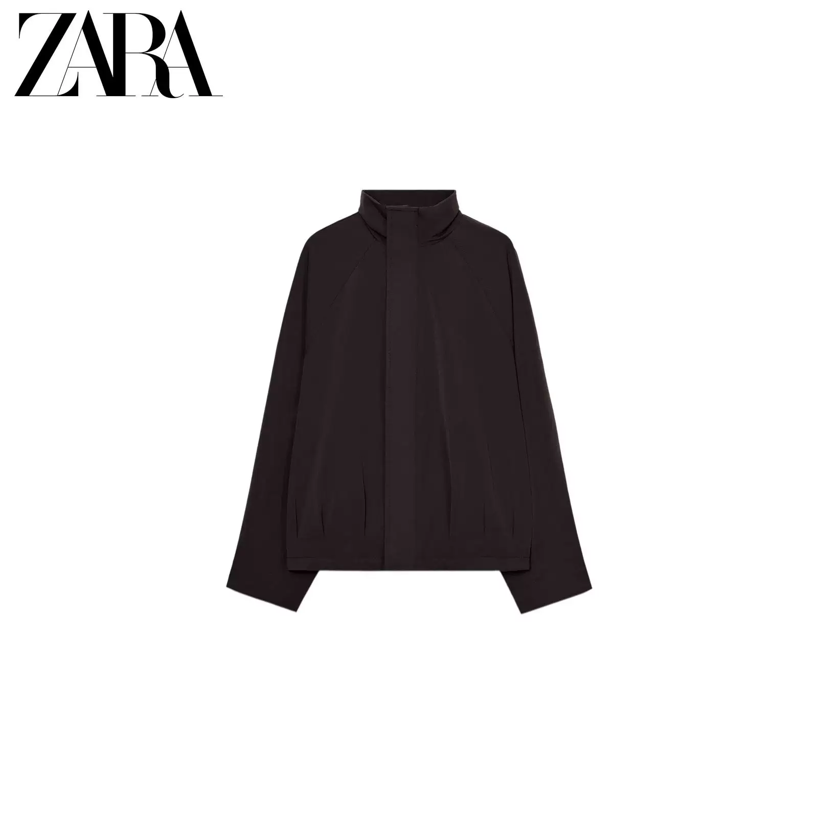 Новый поступления ZARA для весны и лета 26 Женская куртка-бомбер с высоким воротником на молнии свободного кроя 4813305 717