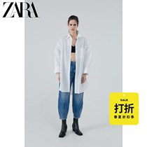 ZARA Discount season] Womens loose poplin white shirt 08779201250