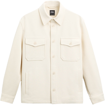 ZARA24 new autumn products mens loose beige casual lapel long-sleeved shirt jacket 0706430 710