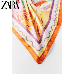 ZARA 新款 女装 丝缎质感印花薄围巾 08585201615