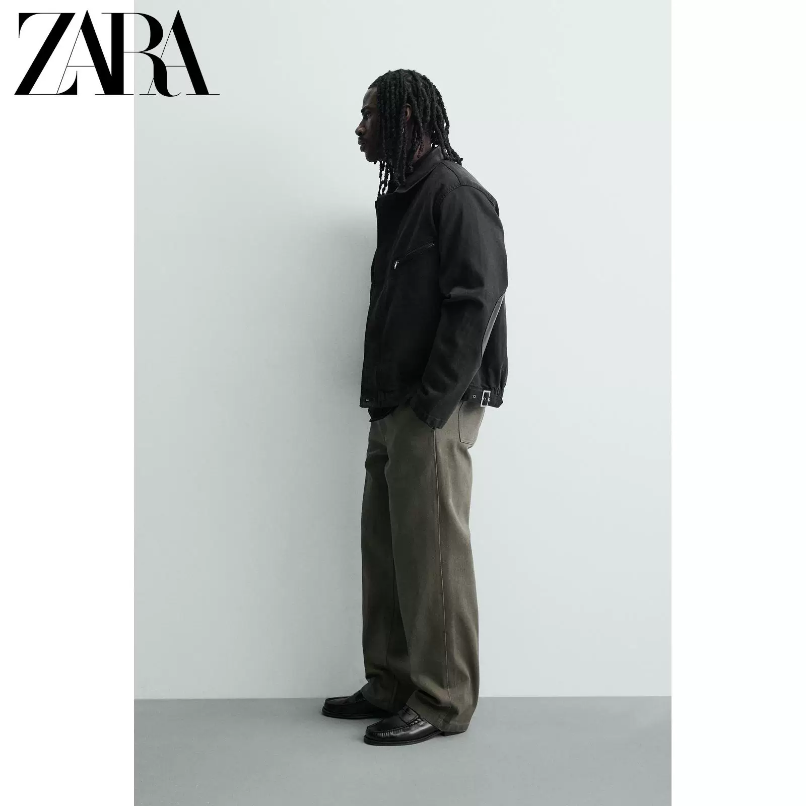 ZARA 2026 весна-лето новые поступления мужская свободная джинсовая куртка с разрезами по груди, лацканы, 0122477 800