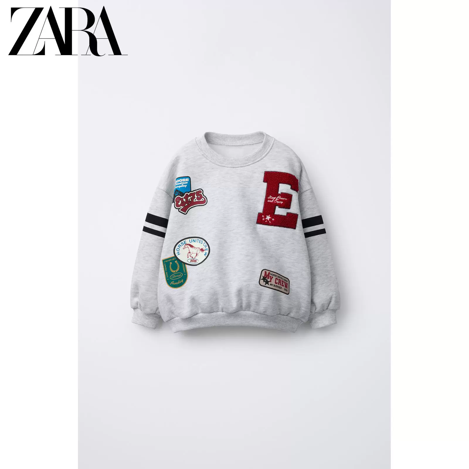 Специальное предложение ZARA. Свитшот для малышей и детей с длинным рукавом с нашивкой-печатным принтом 0377998 812