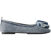 ZARA24 Spring New Products Childrens Shoes Girls Three-dimensional Flower Decorated Denim Ballet Shoes 2524330 400
