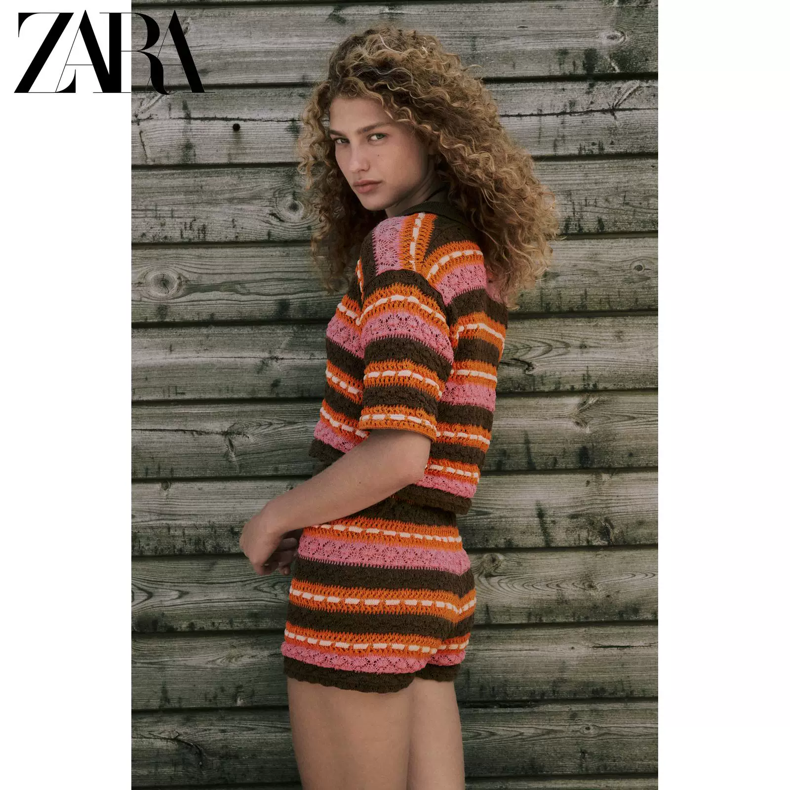 ZARA Discount Season Women's Jacquard POLO Shirt Short Sleeve Casual Top 5063803 330