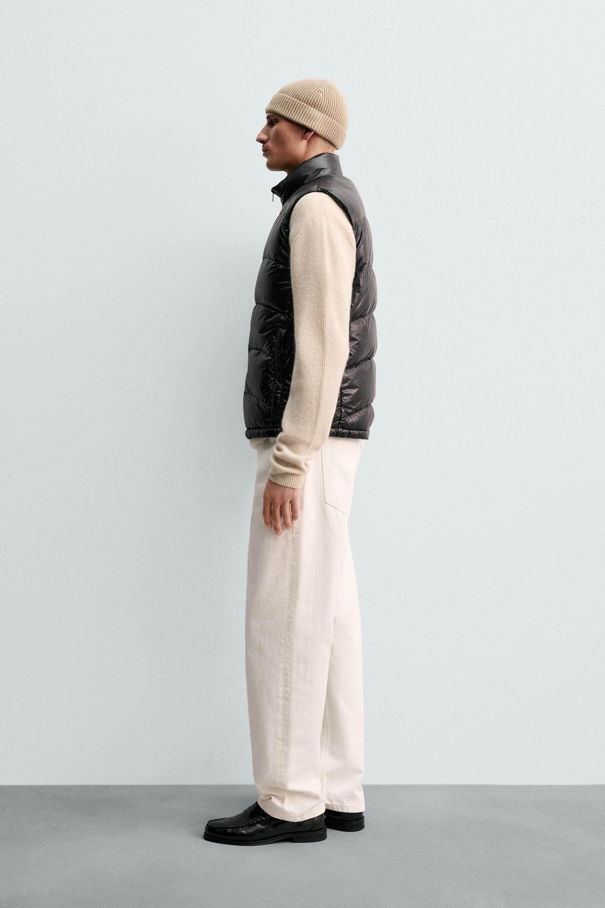 Пуховой жилет zara[origins] 男装 修身直筒棉服立领羽绒马甲背心 4302213 800