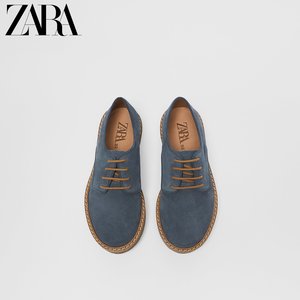 ZARA 新款 儿童鞋男童 海军蓝反绒皮牛皮革皮鞋 14520730010