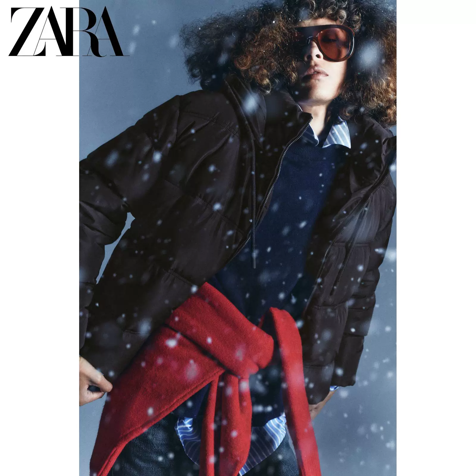 Женская новая куртка из хлопка ZARA с коротким windproof и водонепроницаемостью, проветриваемая, толстая шаровая 3046227 700