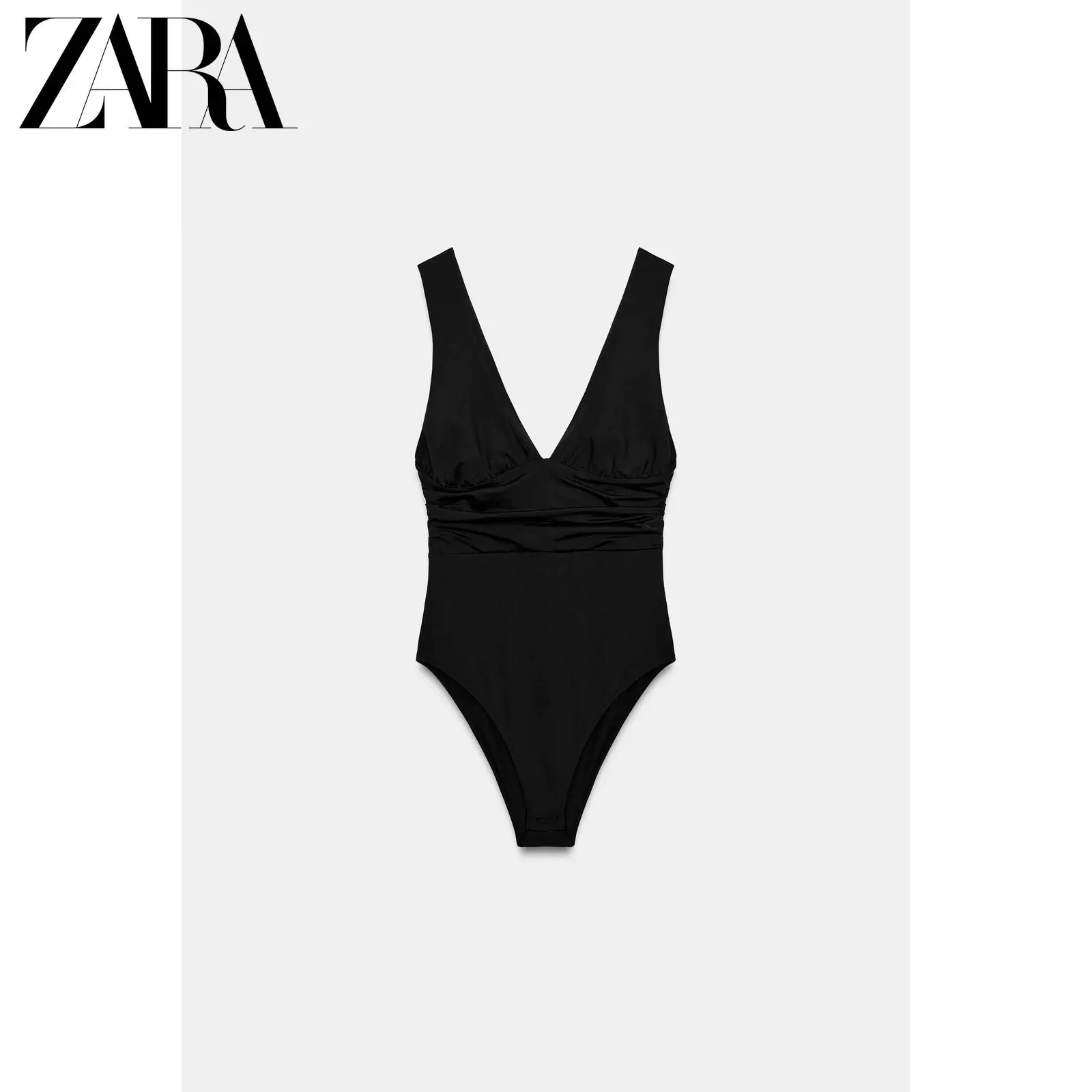 ZARA 2026 весна-лето новые поступления Женские безрукавный комбинезон с v-образным вырезом спина открытая складчатый нейлон 1026266 800