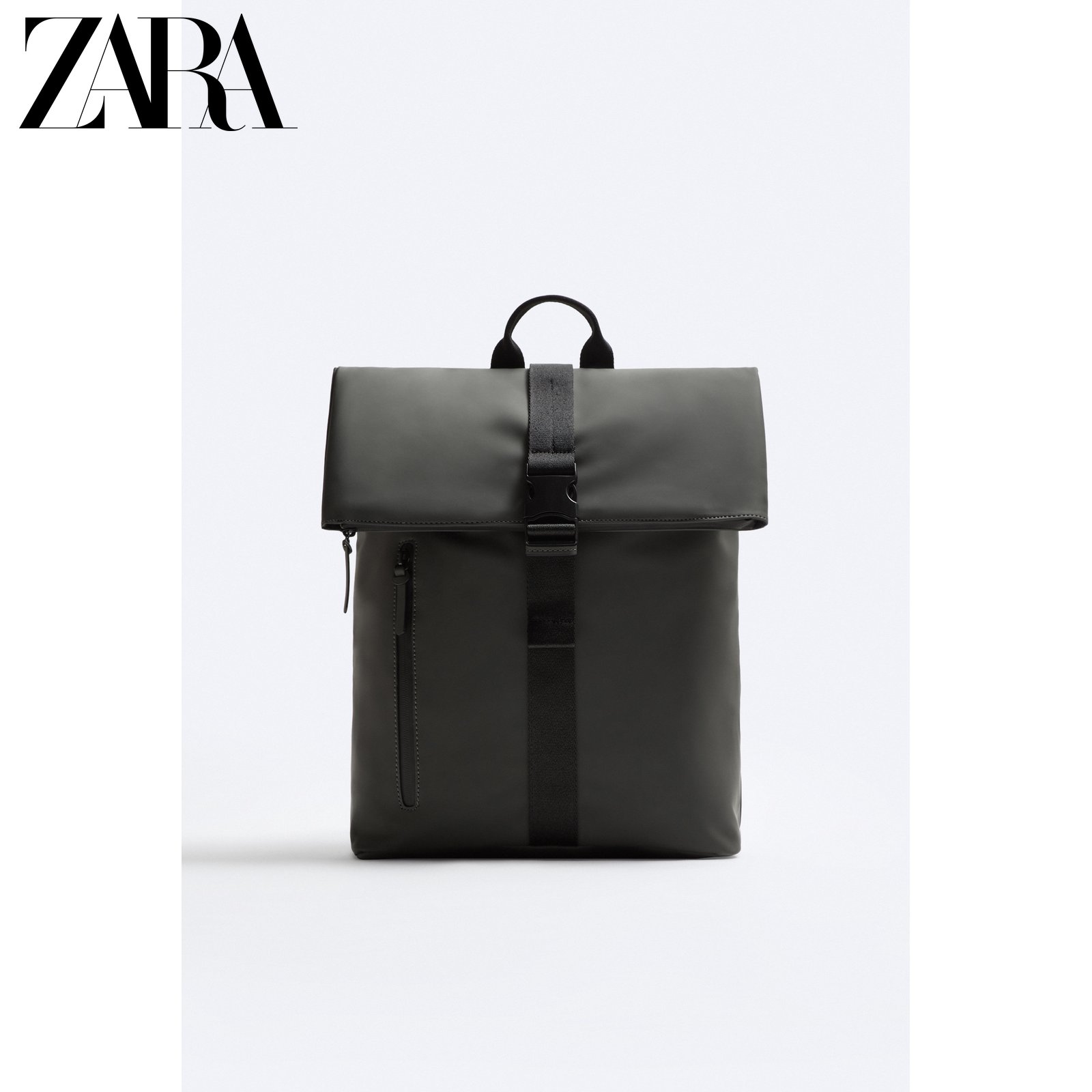 ZARA2023 winter new pint men's bag grey large-capacity flip double shoulder backpack 3202320802-Taobao