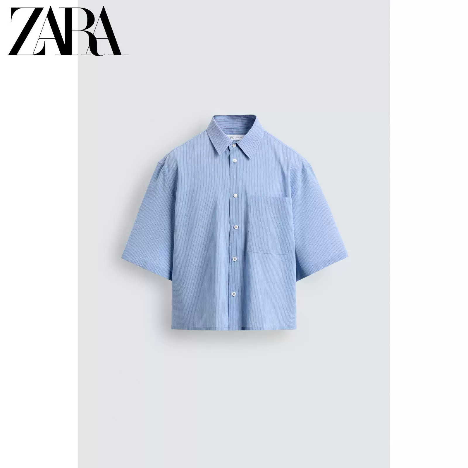 ZARA 2026 Специальное предложение мужская рубашка с коротким лацканом короткий рукав клетчатая 4547844 406