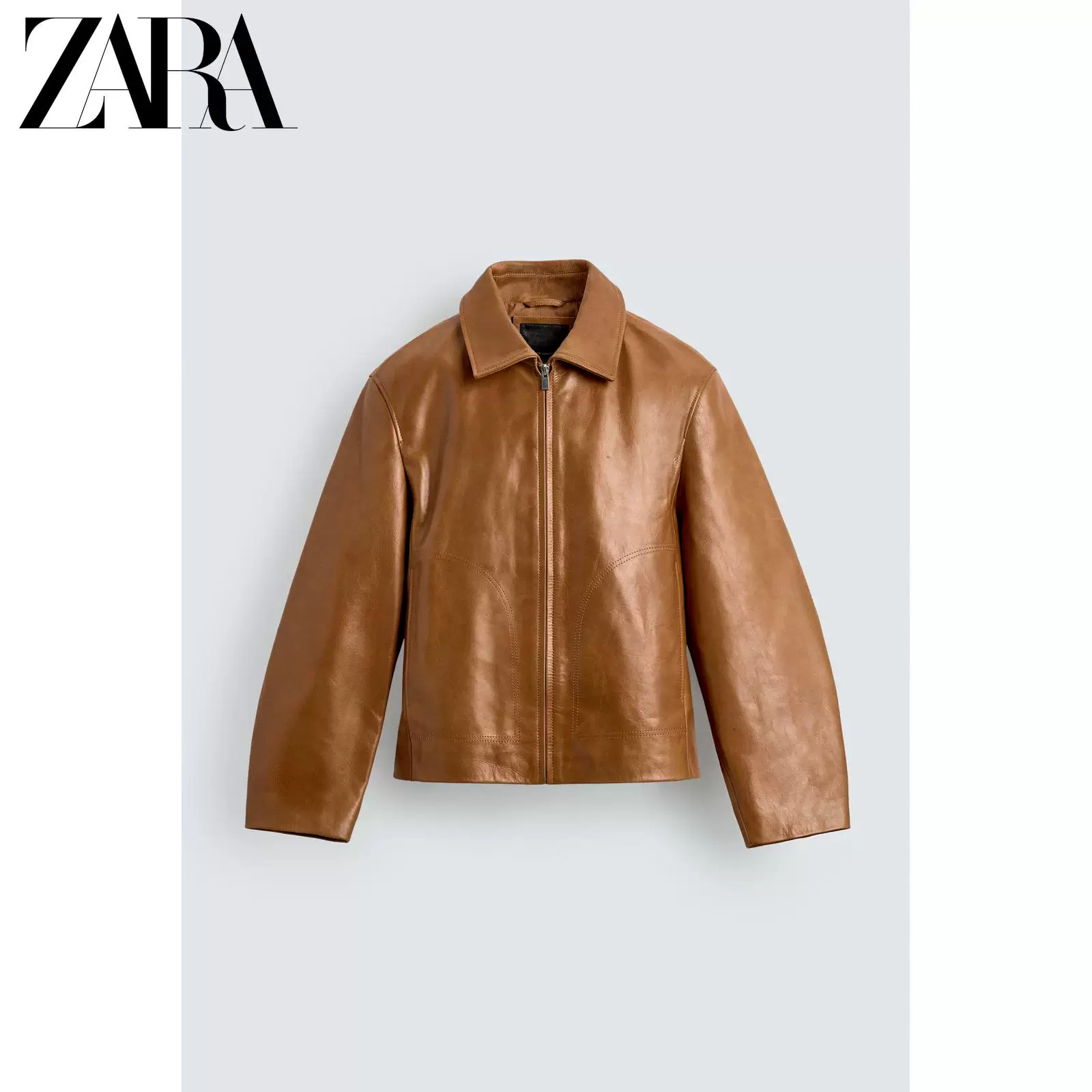 ZARA 2026 весна-лето новые изделия мужская тонкая прямая кожаная куртка кожаная куртка 5479405 732