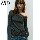 Осенние новинки ZARA2026, женская многоцветная блузка с длинными рукавами и асимметричным воротником, кружевная блузка 1165766 922 mini 1