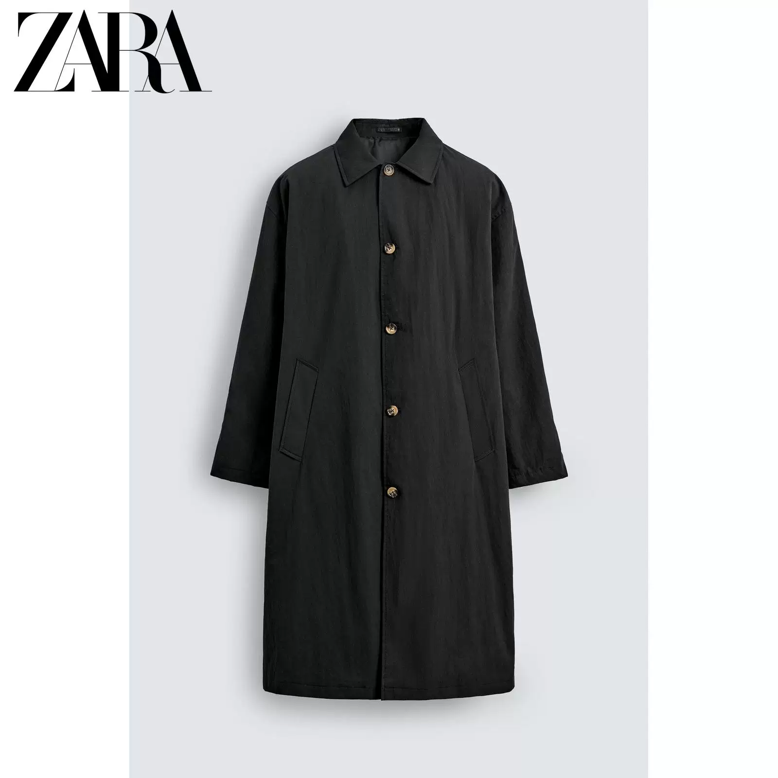 ZARA 2025 осенняя новая коллекция мужская Loose Technical Fabric Cotton Windbreaker Jacket 5070850 800