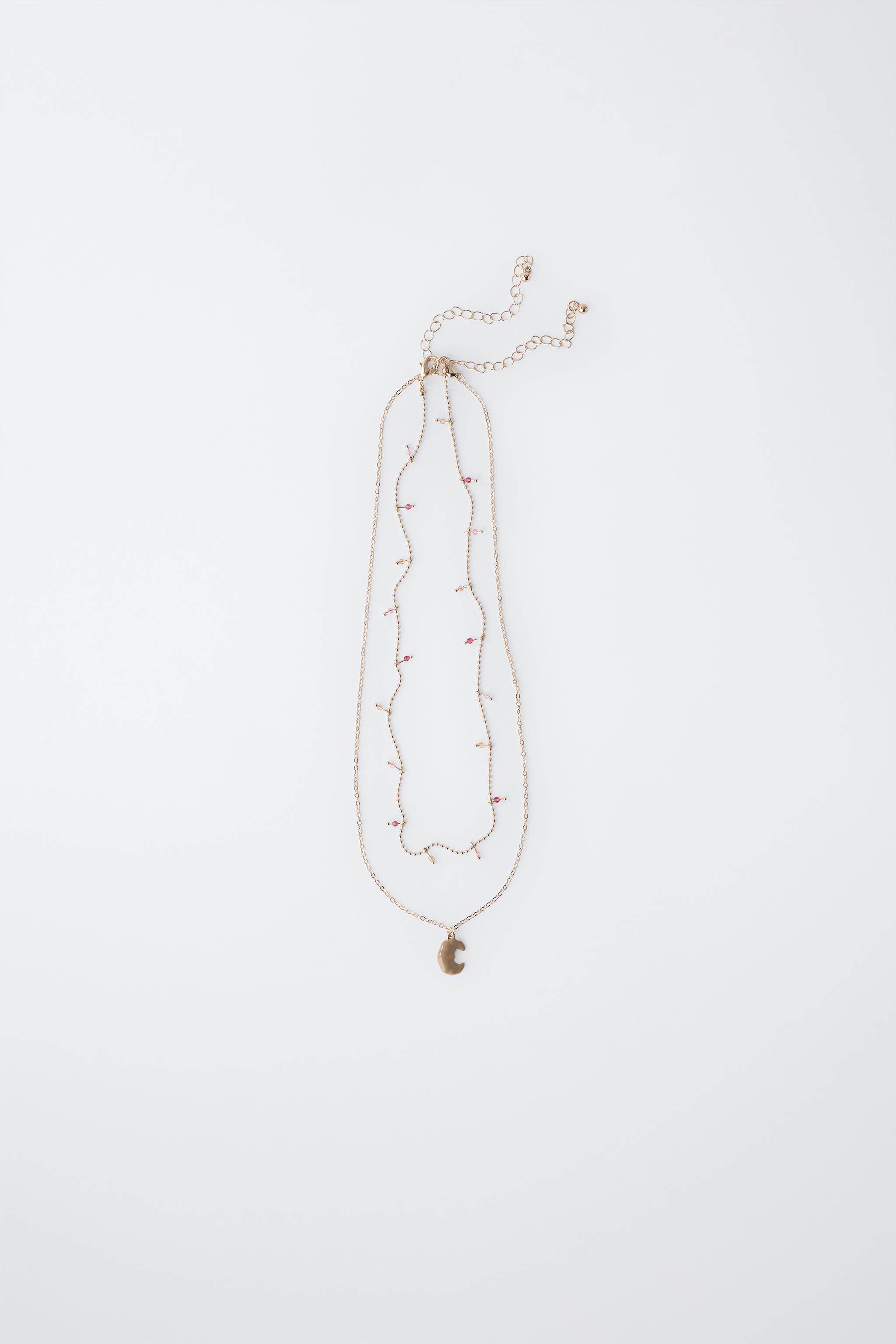 Ожерелье zara2026春夏新品 童装 两条套装羊角面包吊坠项链 0441645 303