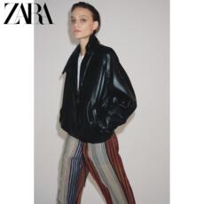 Кожаная куртка zara2026春夏新品 女装 zw 系列长袖高领纯皮革外套