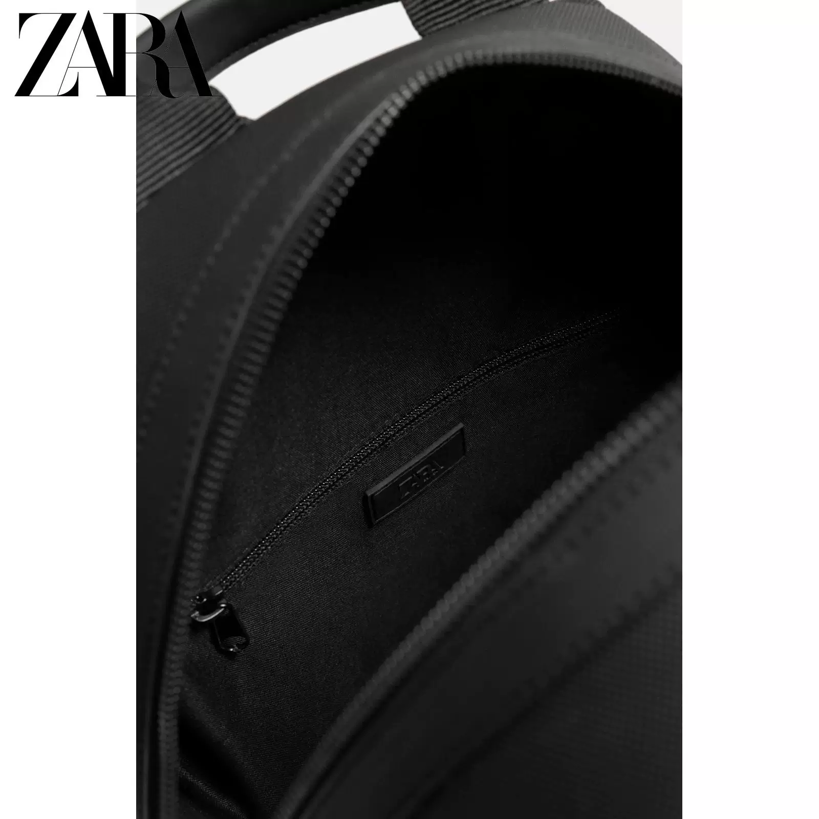 ZARA 2025 Summer New Products Men's Bag Black Laminated Outer Backpack 3206620 800