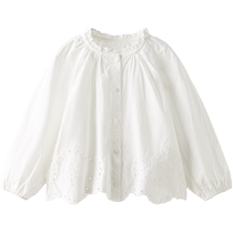 ZARA 2024 autumn new product baby girl and toddler pure cotton comfortable white long-sleeved shirt 3336205 250