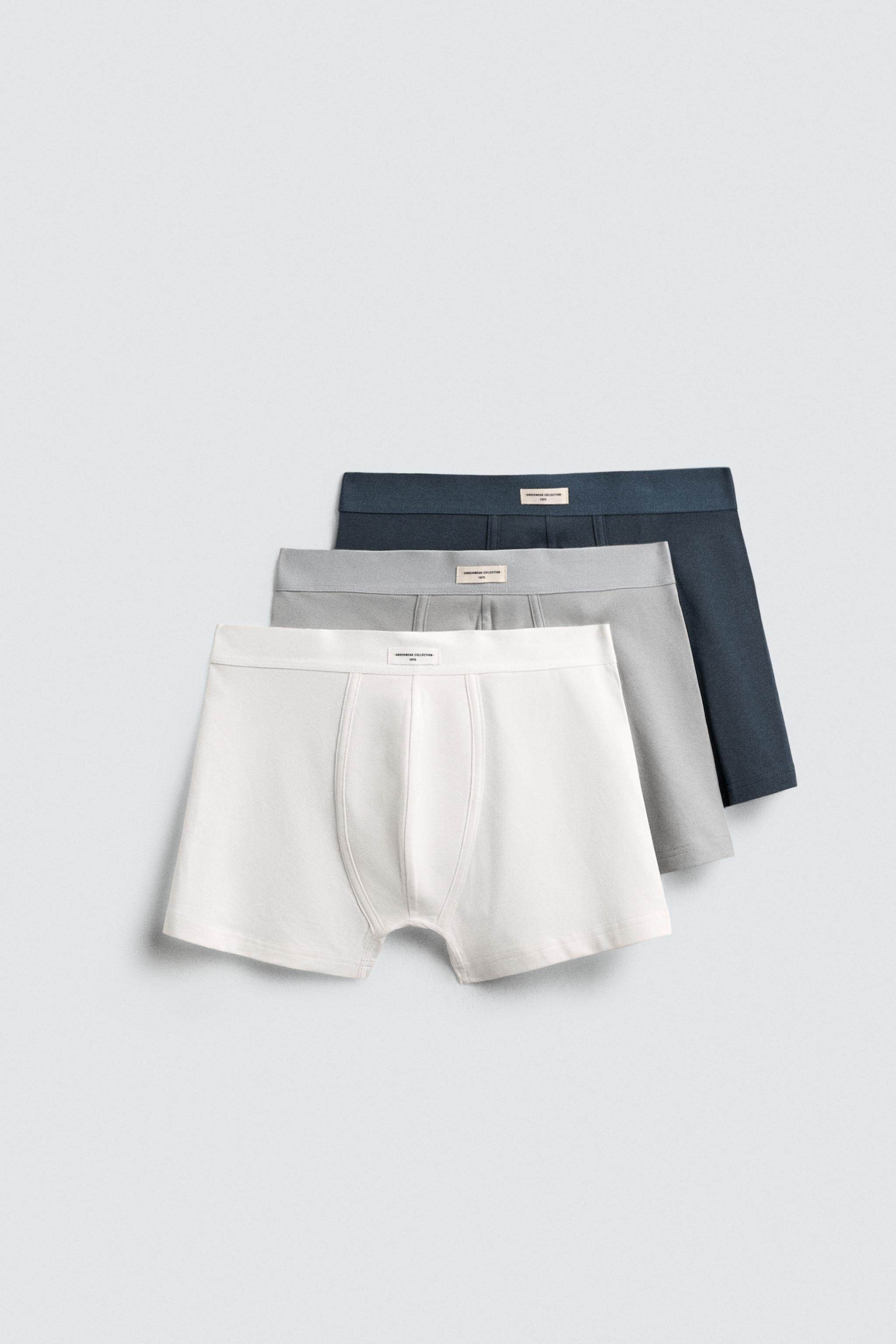 мужские боксеры zara2026春夏新品 男装 3条套装柔软平角内裤 4442415 555