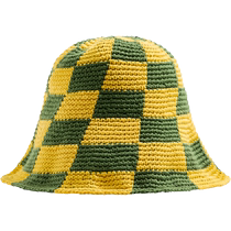 ZARA2024 new autumn products mens cotton plaid crochet fisherman hat 3920330 330