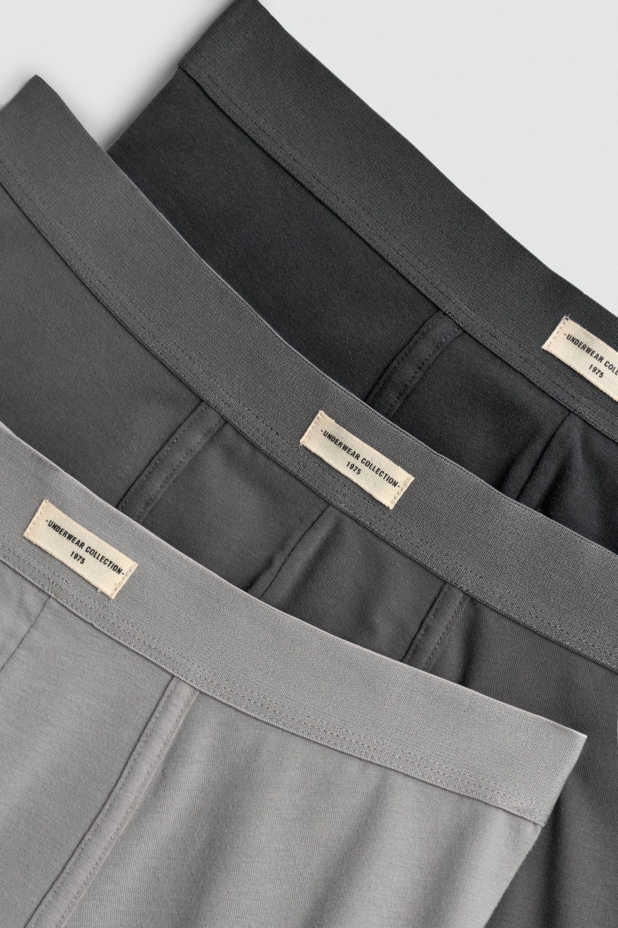 мужские боксеры zara2025冬季新品 男装 3条套装柔软男装平角内裤 1054400 555