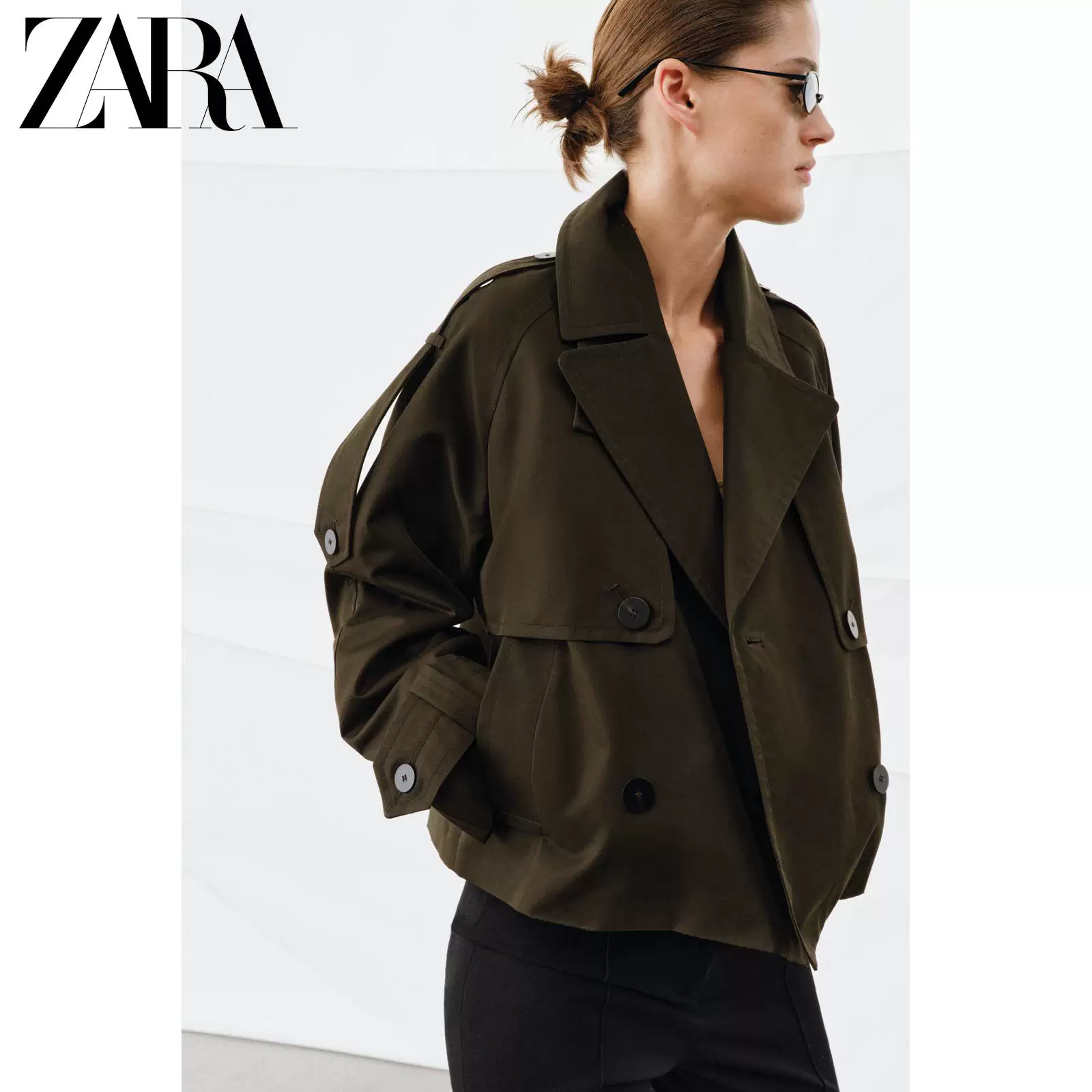 ZARA 2026 New Spring Summer Women's ZW Series Long Sleeve Lapel Short Waterproof Windbreaker 0518040 507