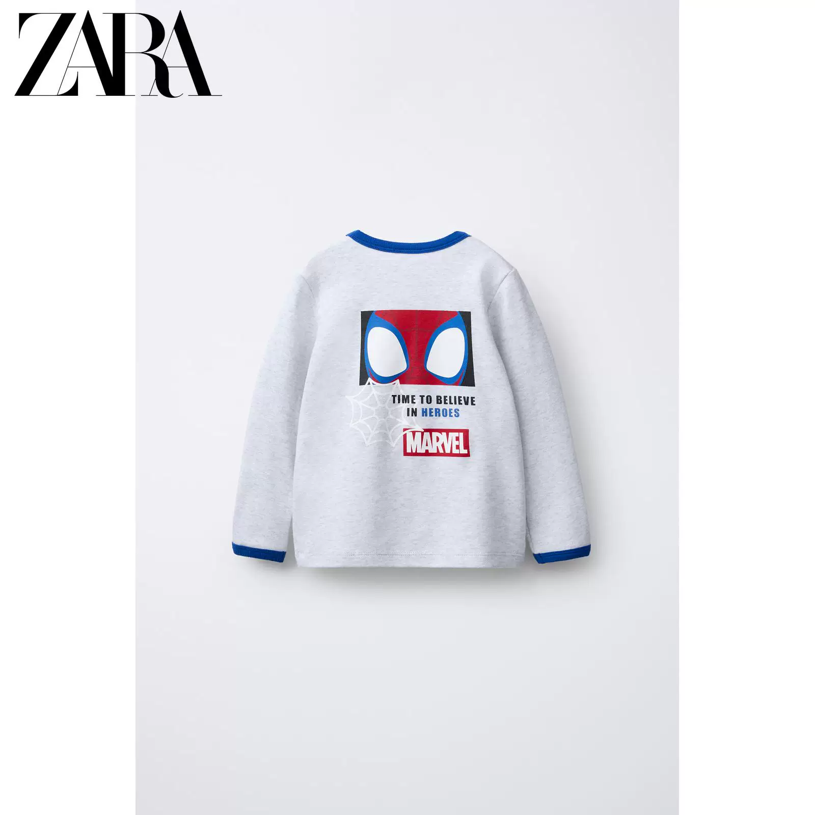 ZARA 2025 зимний новый товар, набор пижамы-футболки для мальчика-без пальто Marvel Spider-Man, 8501533 803