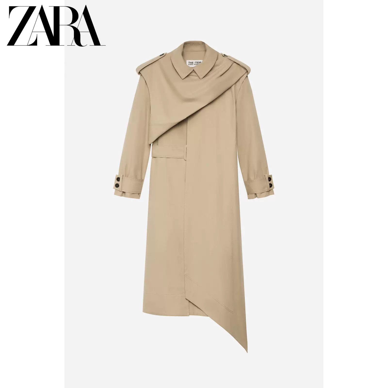 ZARA 26 весна и лето новые продукты женский ветровка с длинным рукавом, лацкан, съемный двухвостник жилет ветровик 2306136 710