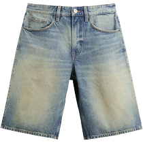 ZARA24 new summer products mens American blue loose denim casual trendy shorts 9794499 427
