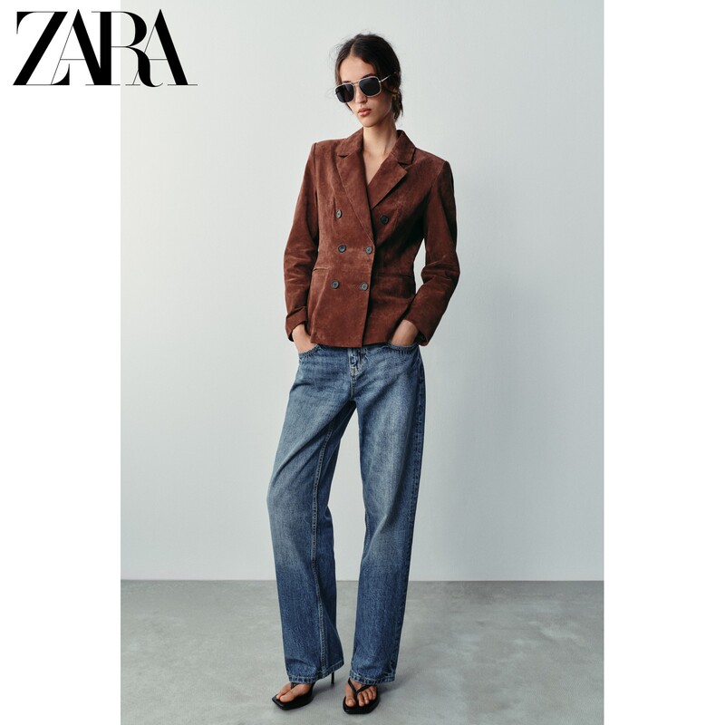 Zara26 New Autumn Products Women's Long-Sleeved Lapel 100% Leather Slim-Fit Blazer 3046281 701 Zara26 New Autumn Products Women's Long-Sleeved Lapel 100% Leather Slim-Fit Blazer 3046281 701