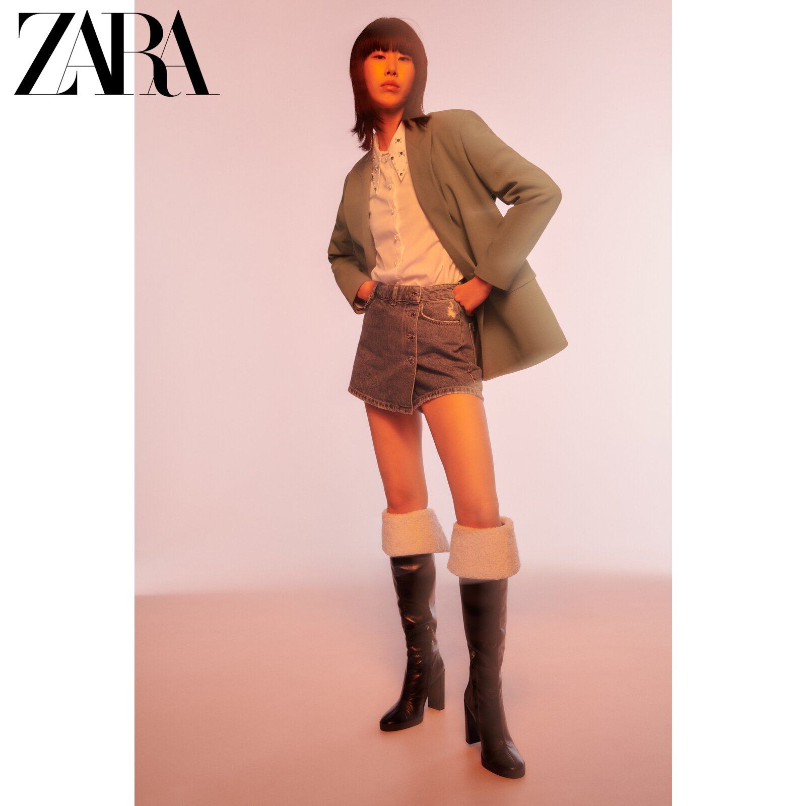 ZARA new women's dress relaxed double-row buttoned suit jacket 2753032505