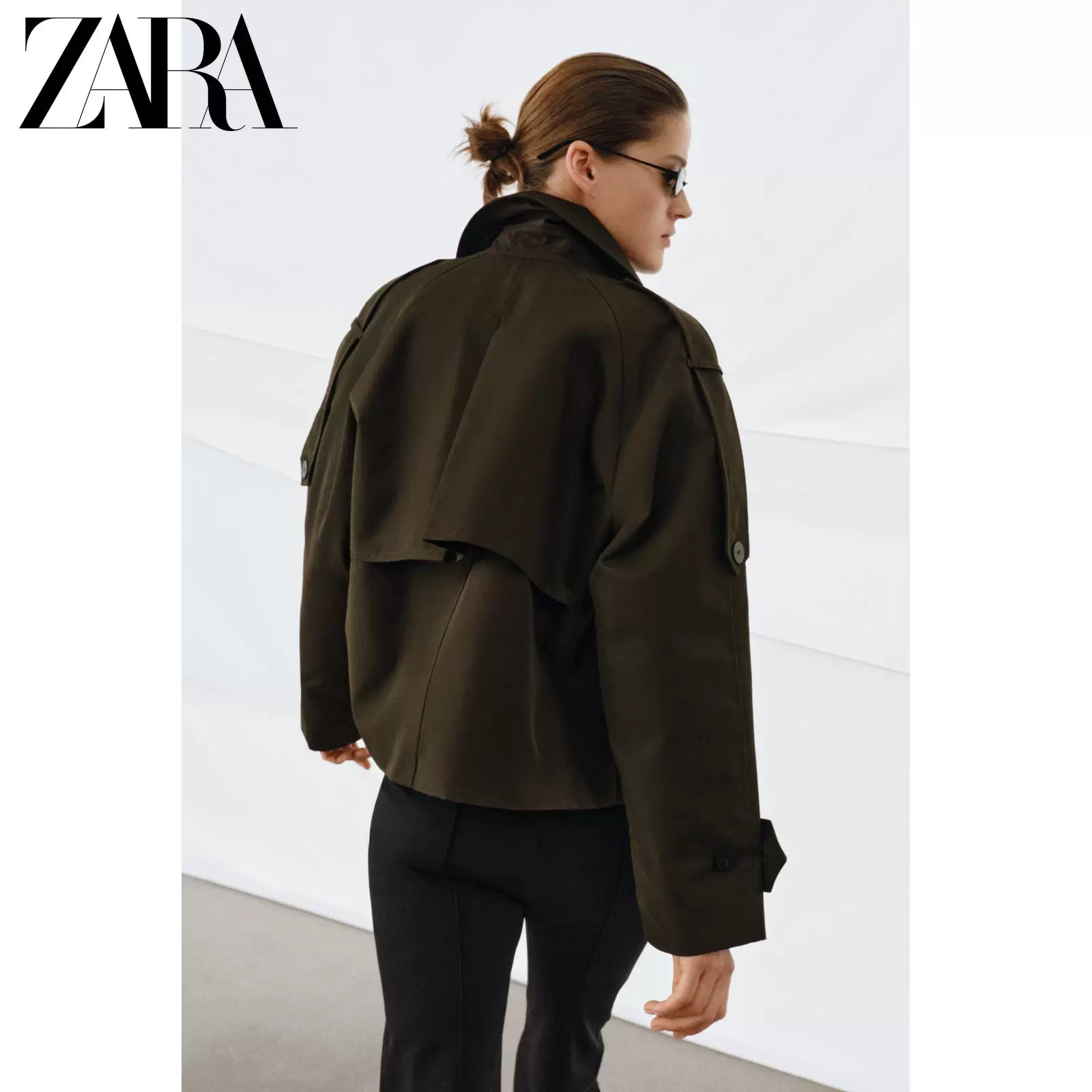 ZARA 2026 New Spring Summer Women's ZW Series Long Sleeve Lapel Short Waterproof Windbreaker 0518040 507