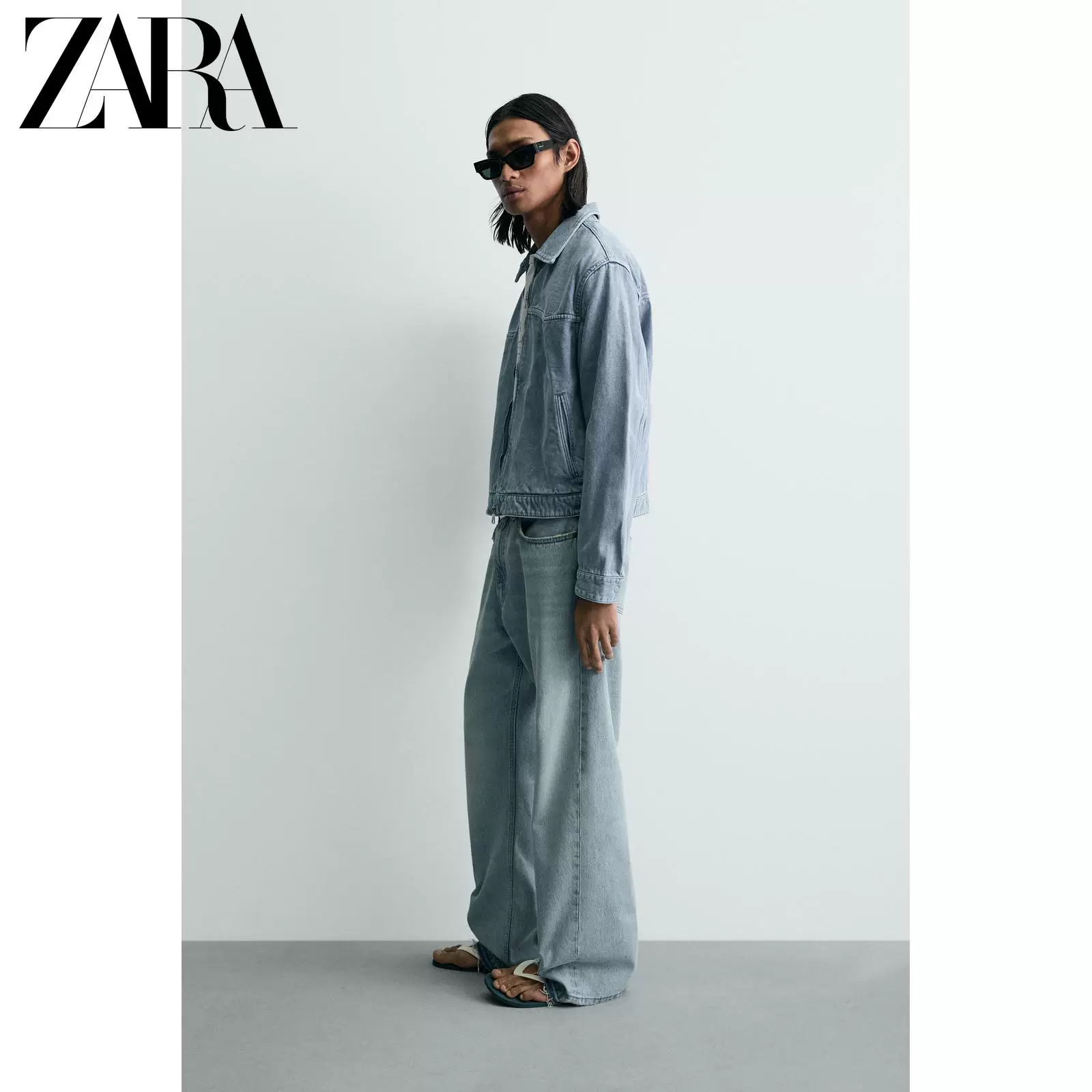 ZARA весна-лето 2026: мужской жакет из хлопка с фактурной стиркой, короткий рукав 2634204 403