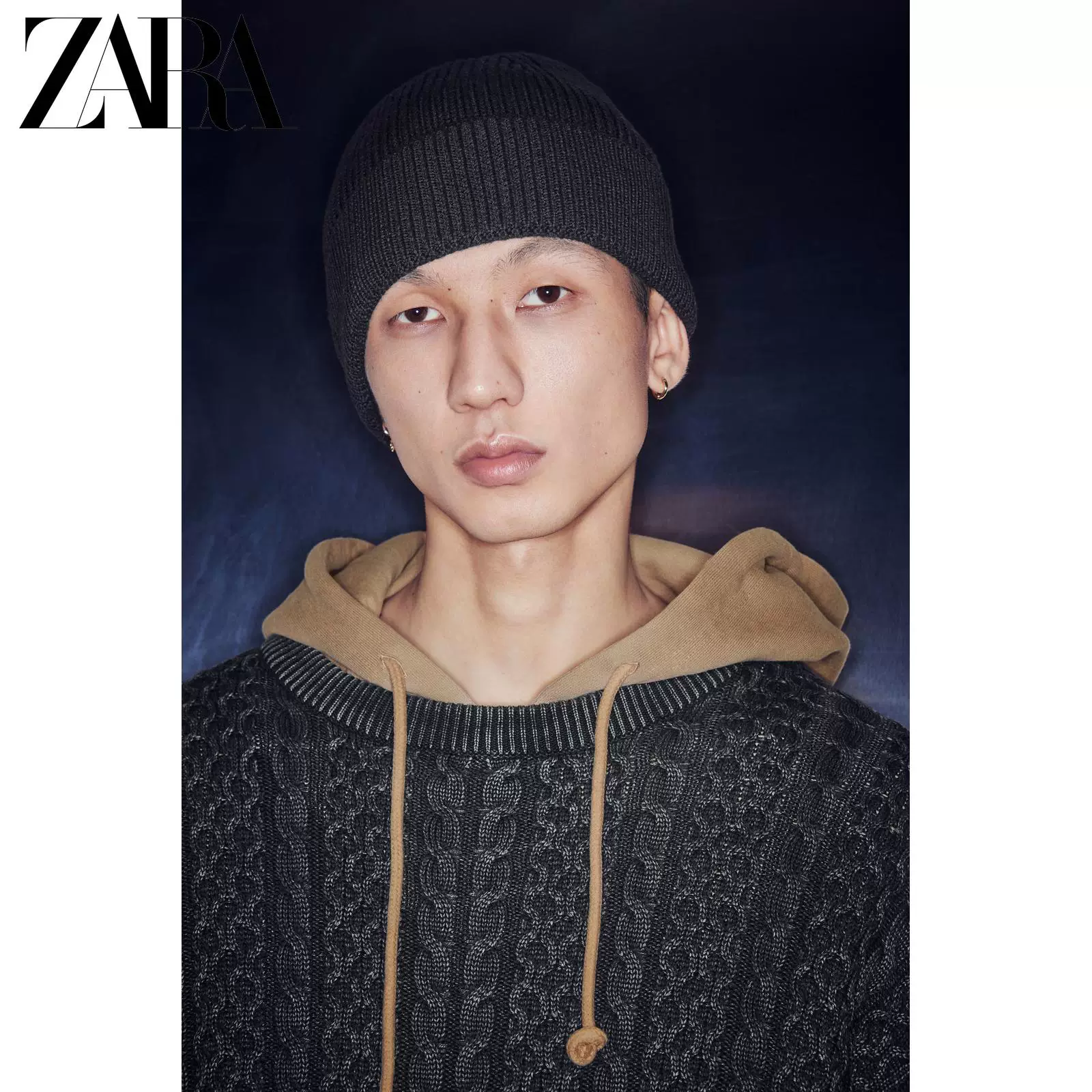 ZARA 2025 Осень Новые товары Мужская базовая вязаная шапка 3166322 800