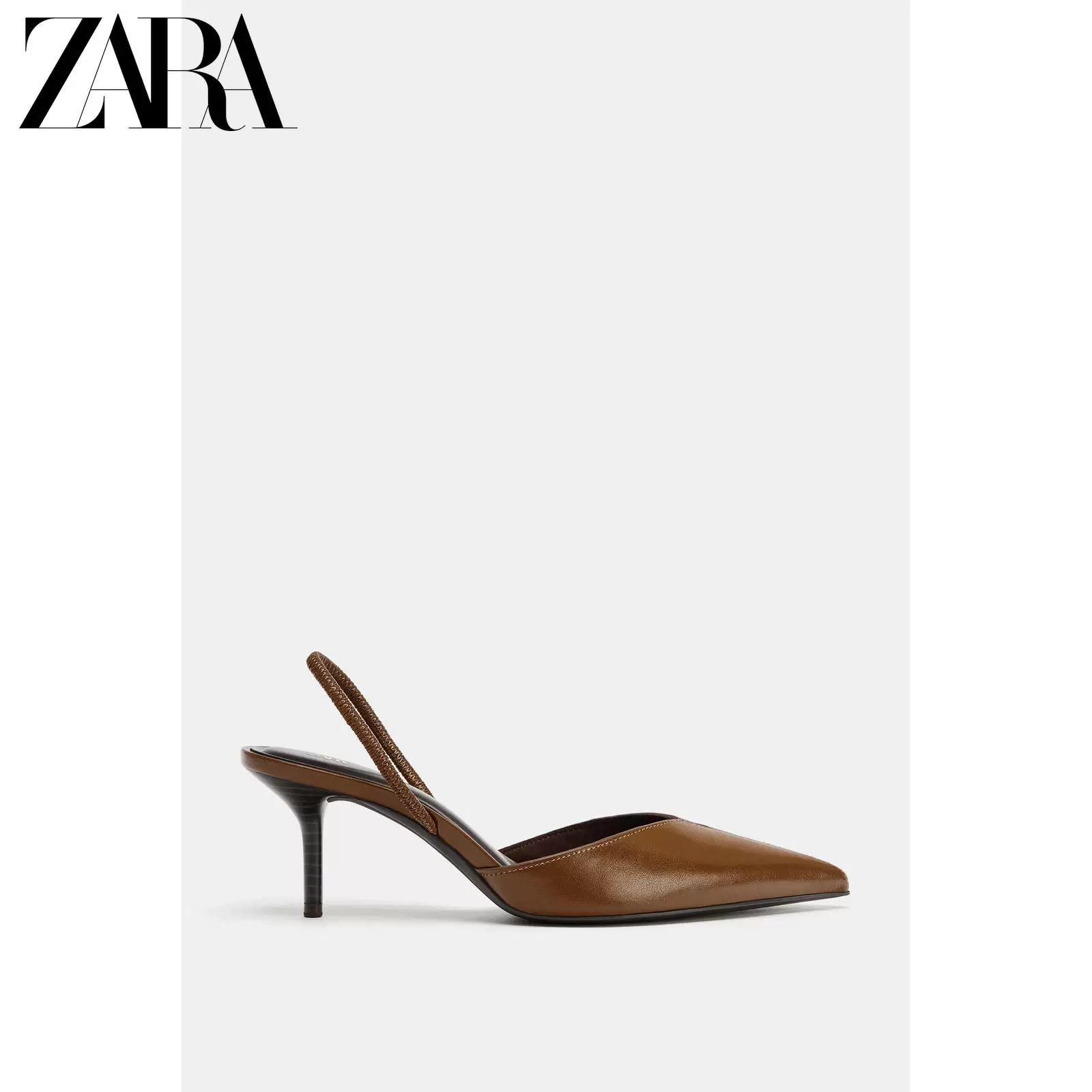 ZARA Special Offer Women's Shoes Stitched Detailed Pointed Toe Slingback Pumps 2231710 105