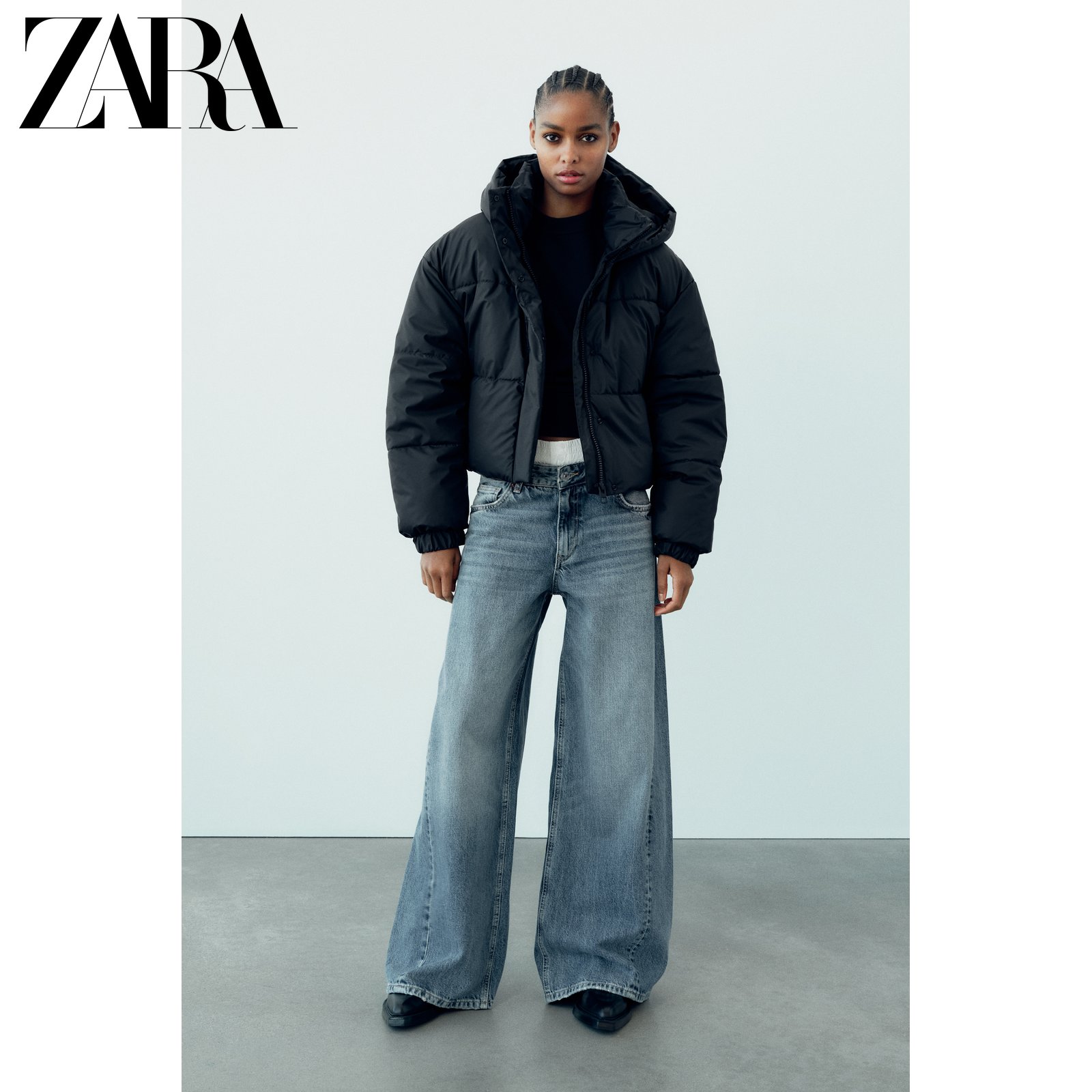 ZARA autumn winter new TRF women dress pressed rubber cotton jacket jacket 4391707800-Taobao