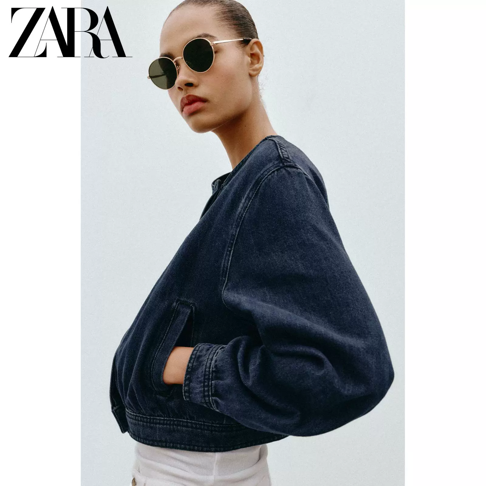 ЖЕНСКАЯ джинсовая бомбер-куртка ZARA Z1975 весна-лето 2026 год, артикул 6147195 407