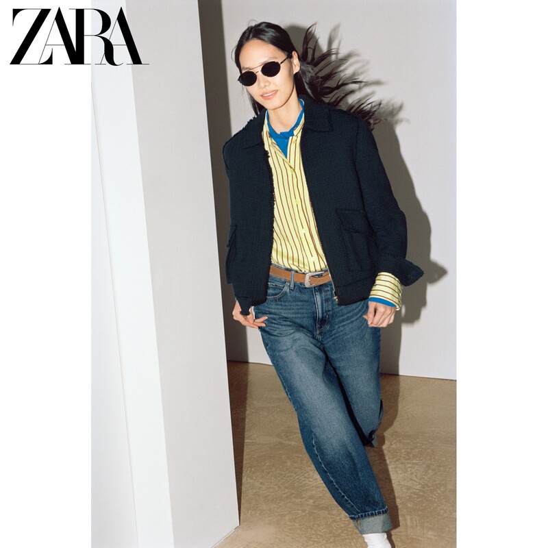 Zara2026 Early Autumn New Products Women's Clothing Zw Series Cuffed Balloon-Shaped Mid-Waist Jeans 6027245 400 Zara2026 Early Autumn New Products Women's Clothing Zw Series Cuffed Balloon-Shaped Mid-Waist Jeans 6027245 400